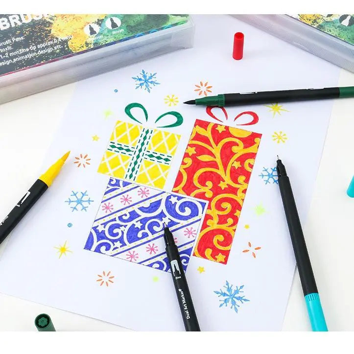 Dual-Head Watercolor Markers Colors Set