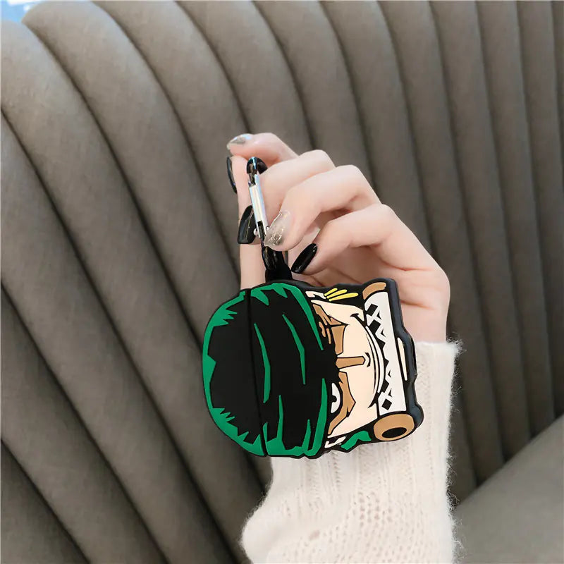 Creative Cartoon Case for AirPods - One Piece Zoro Design