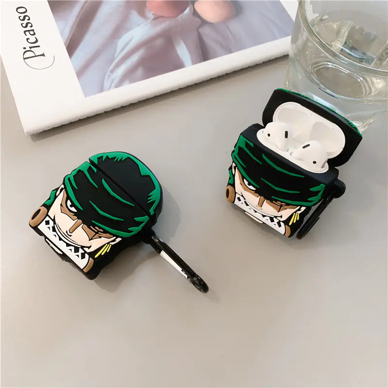 Creative Cartoon Case for AirPods - One Piece Zoro Design