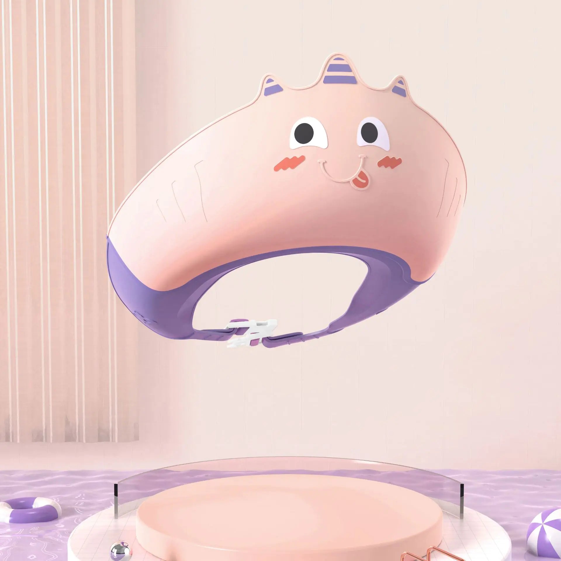 Adjustable Waterproof Silicone Kids Bath Cap with Ears