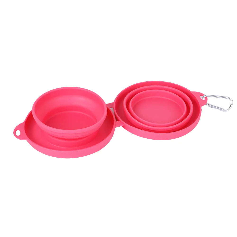 Foldable Double Bowl Pet Feeding Supplies for Cats & Dogs
