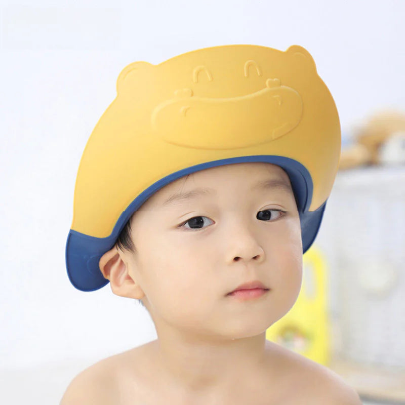 Adjustable Waterproof Silicone Kids Bath Cap with Ears