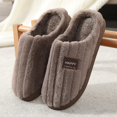 Cozy Cotton Plush Slippers for Home Use