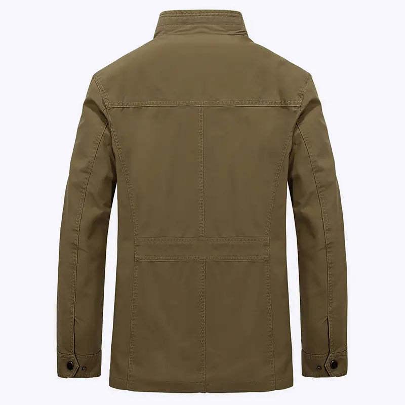 Men's Casual Mid-Length Cotton Jacket for Spring/Fall