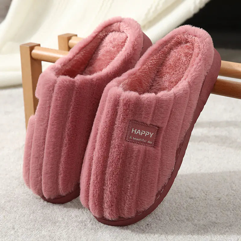 Cozy Cotton Plush Slippers for Home Use